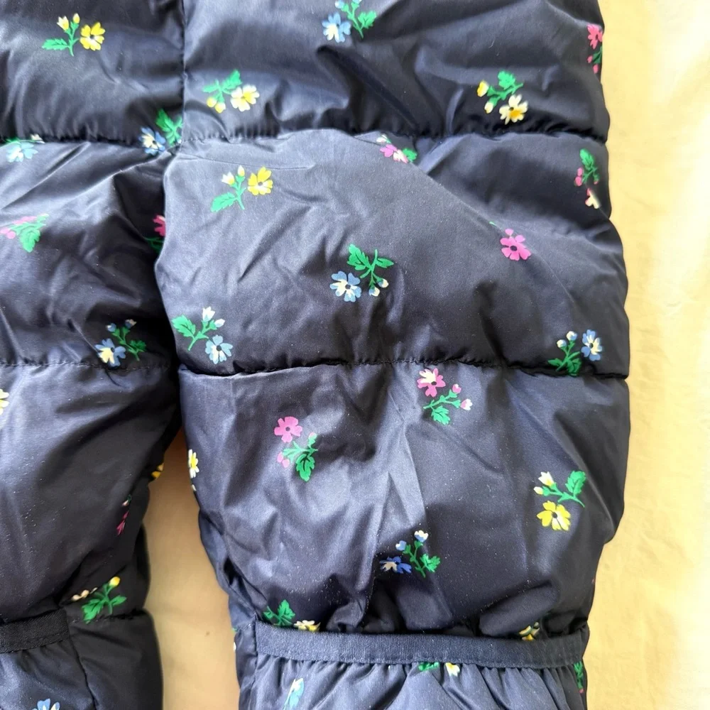 GAP Baby Girl Navy Floral Kids Winter Bodysuit Overall Jacket Snow